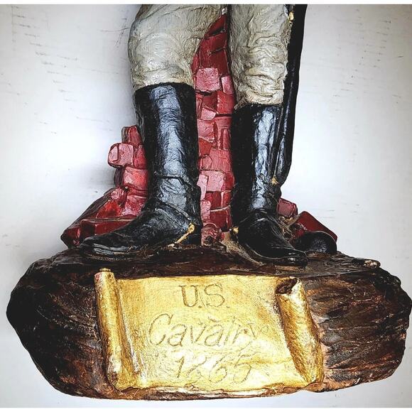 Rare 24" Civil War Union Cavalry Soldier Chalkware Statue Similar to Cacciapuoti - Picture 15 of 16